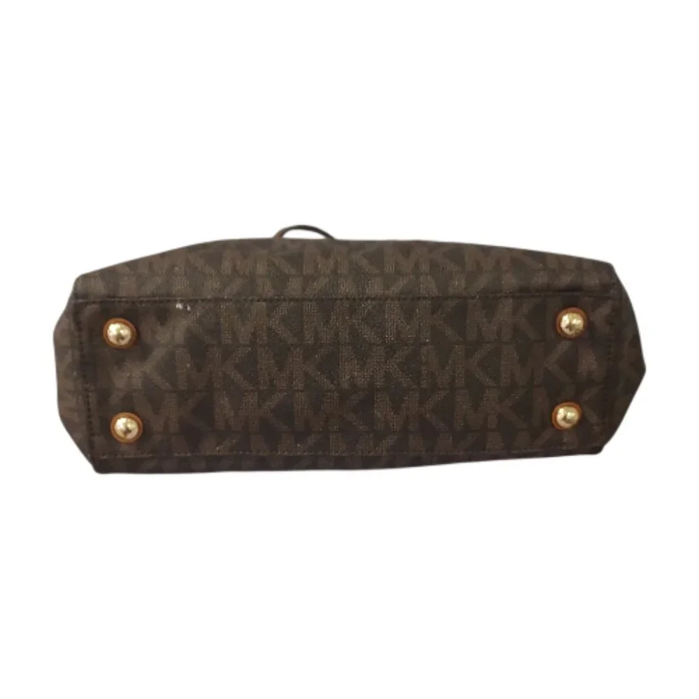 Michael Kors Brown Cynthia Convertible Saffiano Leather Crossbody Satchel Bag - Picture 8 of 12